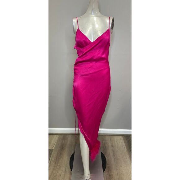 SAYLOR Ayn Feather-Embellished Midi-Dress Size Small $297 - Picture 5 of 11